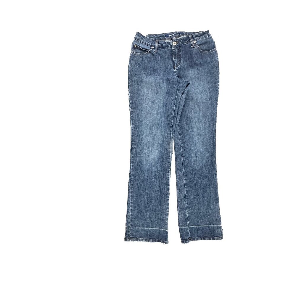 D'Mode Classix Jeans Women 6 Blue Straight Leg Dark Wash Mid Rise Studded Pocket